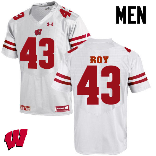Wisconsin Badgers Men's #43 Peter Roy NCAA Under Armour Authentic White College Stitched Football Jersey UZ40F31KO